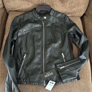 GUESS women’s Black Faux Leather Jacket